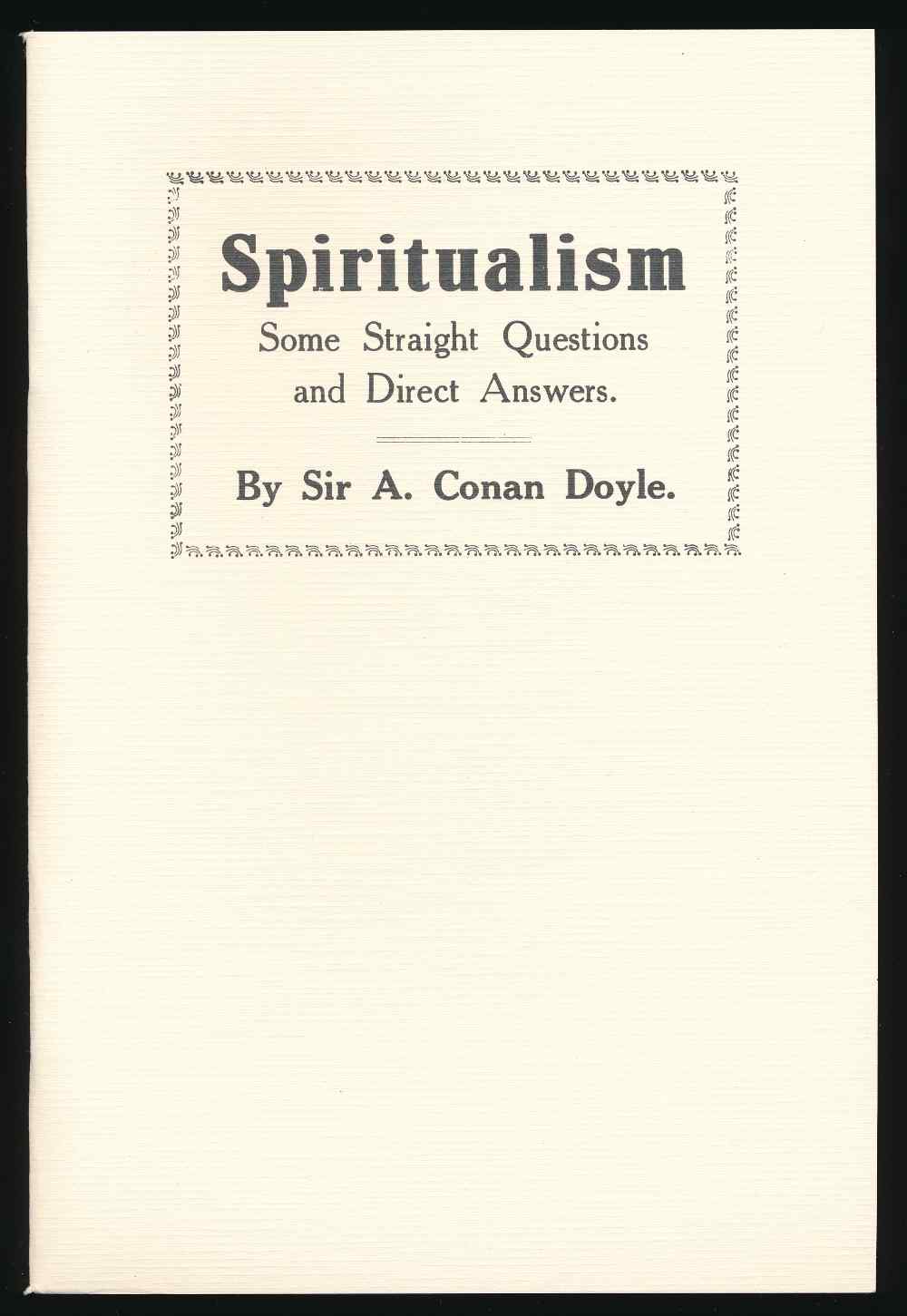 Spiritualism: some straight qu...