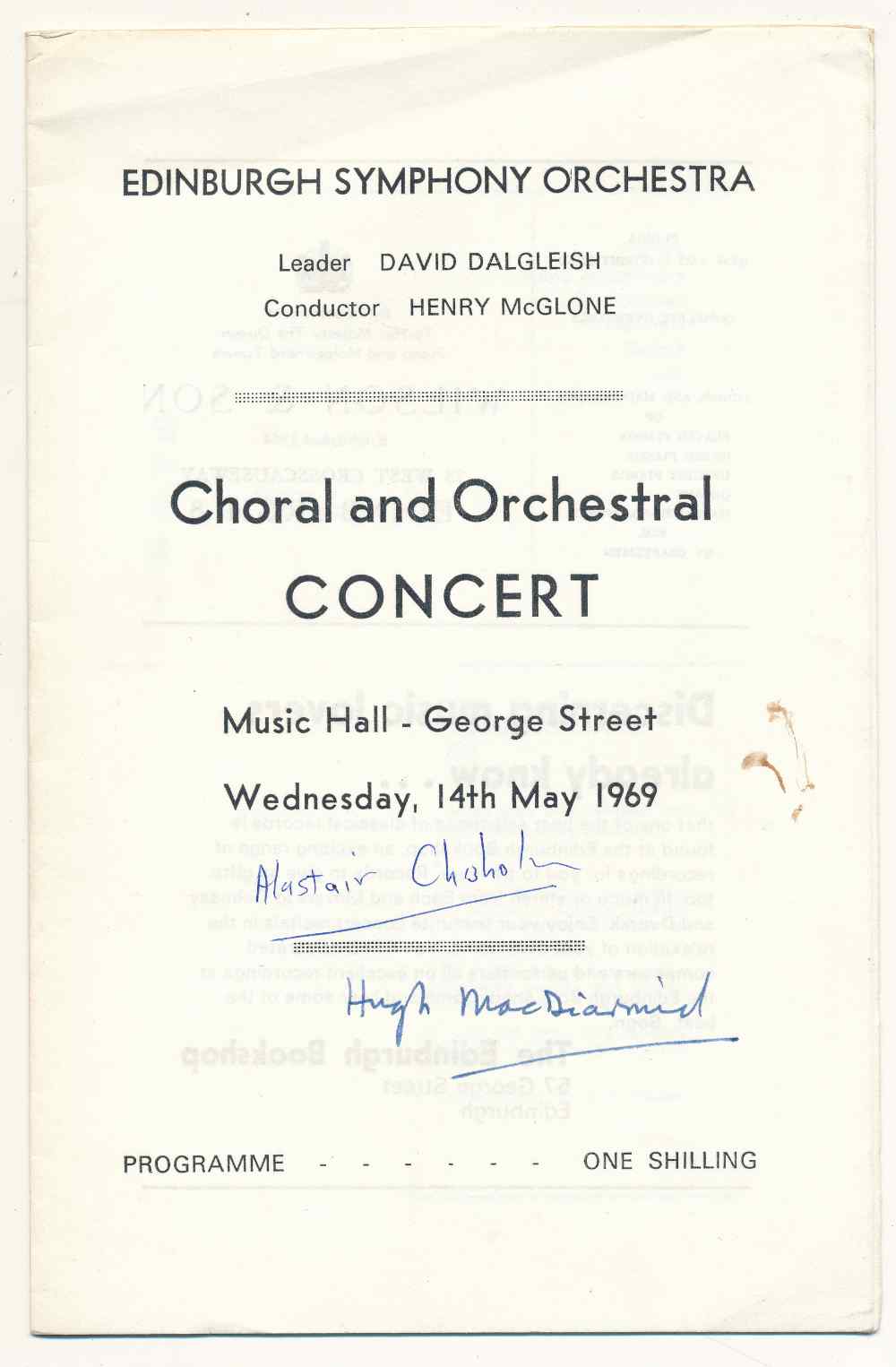 Choral and orchestral concert....
