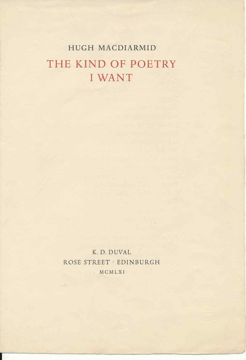 The kind of poetry I want