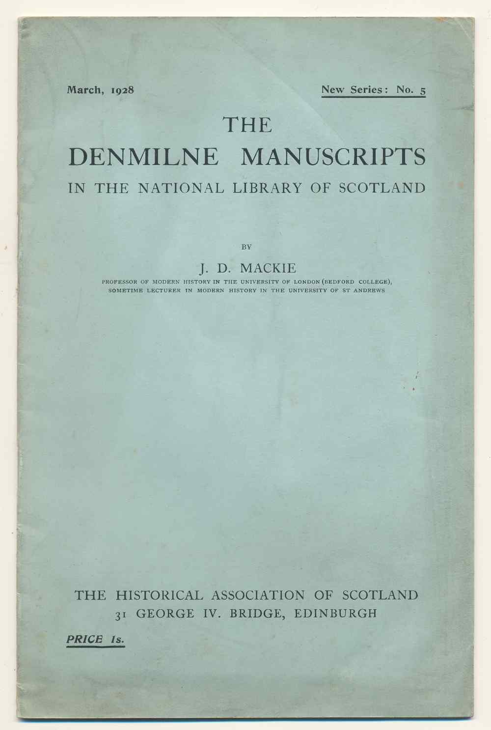 The Denmilne manuscripts in th...