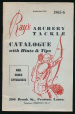 Ray's Archery Tackle catalogue with hints and tips 1965-6